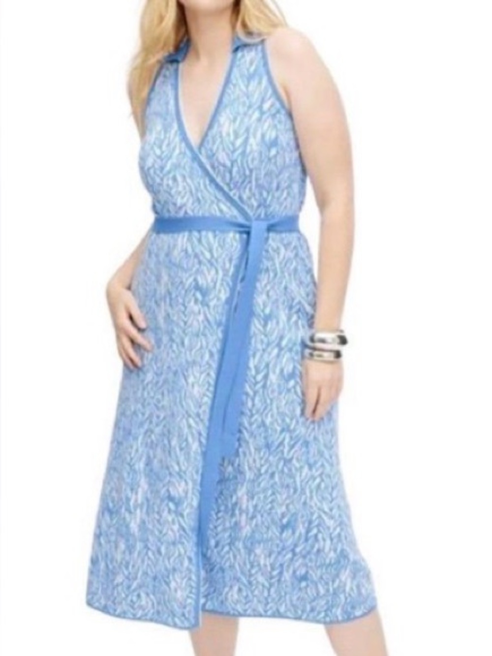 Diane von Furstenberg x Target Blue White Wrap Dress Midi DVF